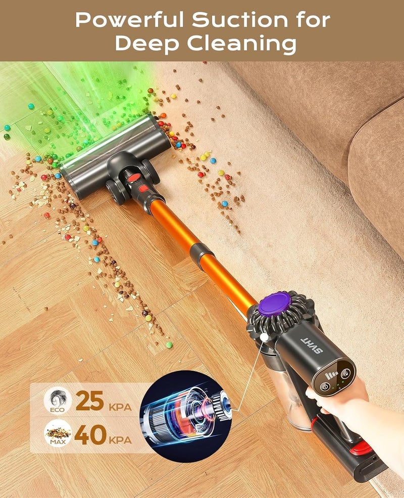 SVHT Cordless Vacuum Cleaner, 450W 40KPA Vacuum Cleaners for Home, 45Mins Lightweight Stick Vacuum with Advanced Green Light Tech, Rechargeable Battery Vacuum for Carpet,Pet Hair,Hardwood Floor - Image 2